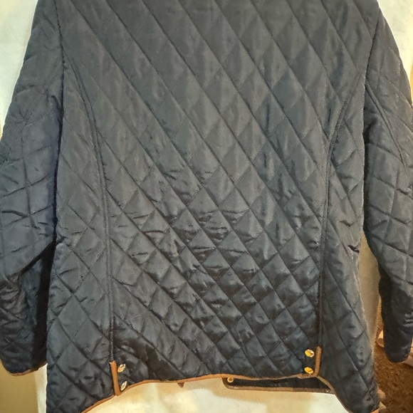 Michael Kors Navy Quilted Jacket with Tan Trim - Picture 8 of 9